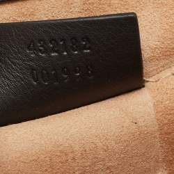 Pre Owned Gucci Black Leather Small Pearl Studded Padlock Shoulder Bag