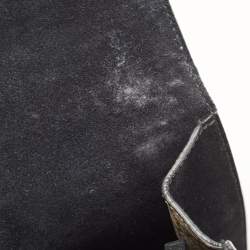 Pre Owned Gucci Black/Beige GG Supreme Canvas and Suede Medium Dionysus Shoulder Bag