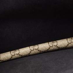 Pre Owned Gucci Black/Beige GG Supreme Canvas and Suede Medium Dionysus Shoulder Bag