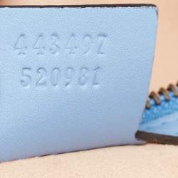 Pre Owned Gucci Light Blue Matelassé Leather Small GG Marmont Shoulder Bag