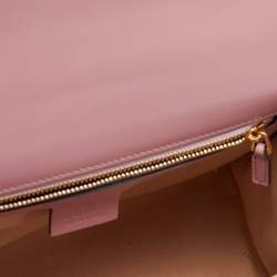 Pre Owned Gucci Pink Guccissima Leather Medium Padlock Shoulder Bag