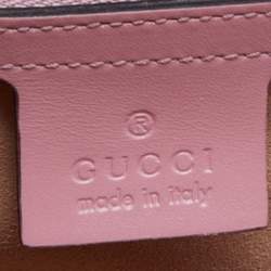Pre Owned Gucci Pink Guccissima Leather Medium Padlock Shoulder Bag