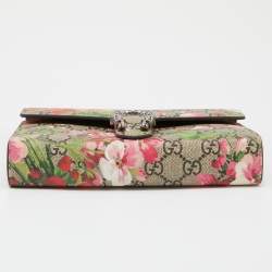 Gucci Multicolor GG Supreme Canvas and Leather Blooms Dionysus Wallet On Chain