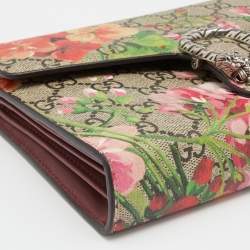 Gucci Multicolor GG Supreme Canvas and Leather Blooms Dionysus Wallet On Chain