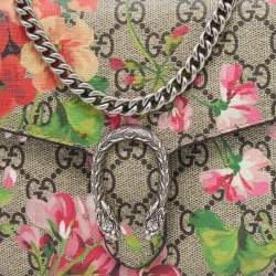 Gucci Multicolor GG Supreme Canvas and Leather Blooms Dionysus Wallet On Chain
