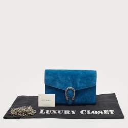 Gucci Blue Suede Dionysus Wallet On Chain