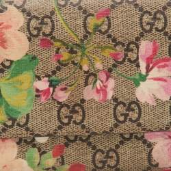 Gucci Multicolor GG Supreme Canvas and Leather Blooms Continental Wallet 