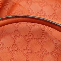 Pre Owned Gucci Orange Guccissima Leather Sukey Tote