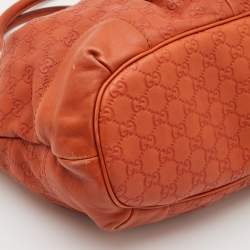 Pre Owned Gucci Orange Guccissima Leather Sukey Tote