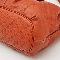 Pre Owned Gucci Orange Guccissima Leather Sukey Tote