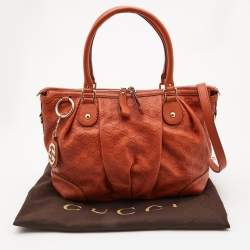 Pre Owned Gucci Orange Guccissima Leather Sukey Tote