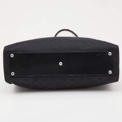 مملوكة مسبقًا Gucci Black GG Canvas and Leather Braided Handle Tote