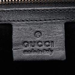 مملوكة مسبقًا Gucci Black GG Canvas and Leather Braided Handle Tote