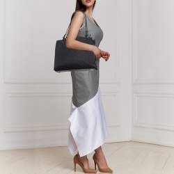 مملوكة مسبقًا Gucci Black GG Canvas and Leather Braided Handle Tote