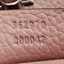 Pre Owned Gucci Old Rose Leather Medium Soft Jackie Tote