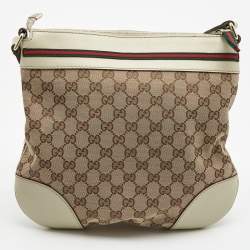 Pre Owned Gucci Beige/Brown GG Canvas and Leather Mayfair Bow Crossbody Bag