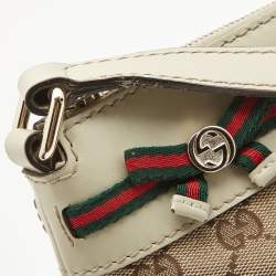 Pre Owned Gucci Beige/Brown GG Canvas and Leather Mayfair Bow Crossbody Bag
