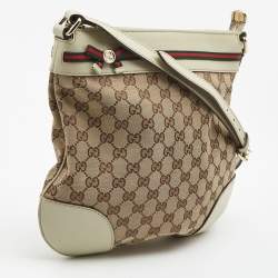 Pre Owned Gucci Beige/Brown GG Canvas and Leather Mayfair Bow Crossbody Bag