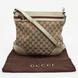 Pre Owned Gucci Beige/Brown GG Canvas and Leather Mayfair Bow Crossbody Bag