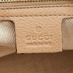 Pre Owned Gucci Beige Leather Soho Working Tote