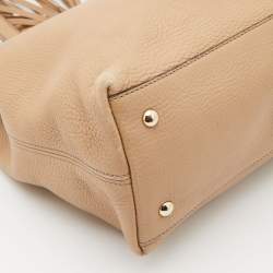 Pre Owned Gucci Beige Leather Soho Working Tote
