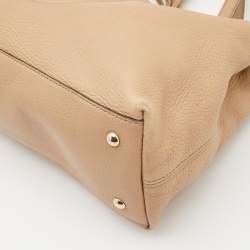 Pre Owned Gucci Beige Leather Soho Working Tote