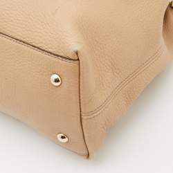 Pre Owned Gucci Beige Leather Soho Working Tote