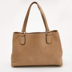 Pre Owned Gucci Beige Leather Soho Working Tote
