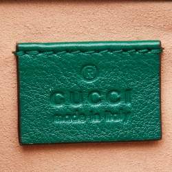 Pre Owned Gucci Green Leather Mini Diana Tote