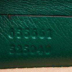 Pre Owned Gucci Green Leather Mini Diana Tote
