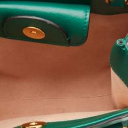 Pre Owned Gucci Green Leather Mini Diana Tote