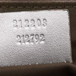 Gucci Silver Guccissima Leather Interlocking G Wristlet Clutch