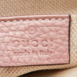 Gucci Metallic Pink Leather Mini Soho Disco Chain Crossbody Bag