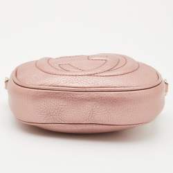 Gucci Metallic Pink Leather Mini Soho Disco Chain Crossbody Bag