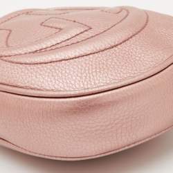 Gucci Metallic Pink Leather Mini Soho Disco Chain Crossbody Bag