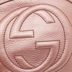 Gucci Metallic Pink Leather Mini Soho Disco Chain Crossbody Bag