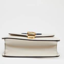 Pre Owned Gucci Off White Leather Mini Sylvie Top Handle Bag