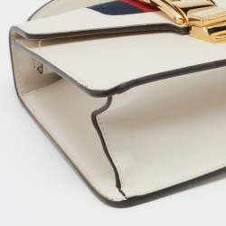 Pre Owned Gucci Off White Leather Mini Sylvie Top Handle Bag