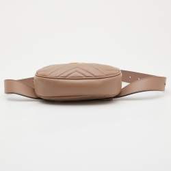 مملوكة مسبقًا حقيبة خصر غوتشي جي جي مارمونت جلد مبطنة حمراء 