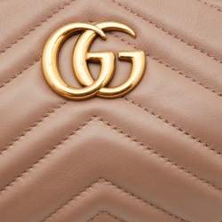 مملوكة مسبقًا حقيبة خصر غوتشي جي جي مارمونت جلد مبطنة حمراء 