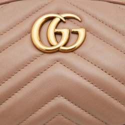 مملوكة مسبقًا حقيبة خصر غوتشي جي جي مارمونت جلد مبطنة حمراء 