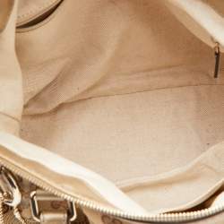 Pre Owned Gucci Beige GG Canvas and Leather Sukey Tote