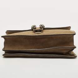 Pre Owned Gucci Beige Suede and Leather Medium Dionysus Shoulder Bag