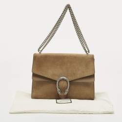 Pre Owned Gucci Beige Suede and Leather Medium Dionysus Shoulder Bag