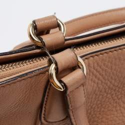Pre Owned Gucci Beige Leather Soho Tassel Tote