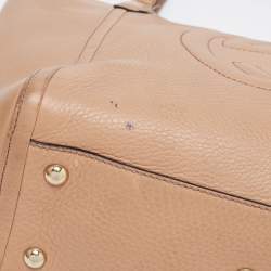Pre Owned Gucci Beige Leather Soho Tassel Tote