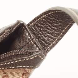 Pre Owned Gucci Beige/Brown Crystal GG Canvas and Leather Princy Hobo