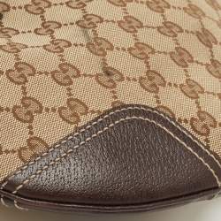 Pre Owned Gucci Beige/Brown GG Canvas and Leather Small Princy Hobo