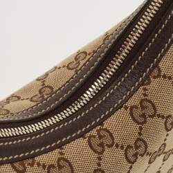 Pre Owned Gucci Beige/Brown GG Canvas and Leather Small Princy Hobo