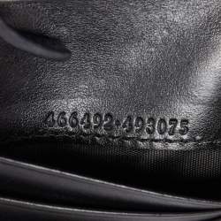 Pre Owned Gucci Blakc Matelasse Leather GG Marmont Card Case